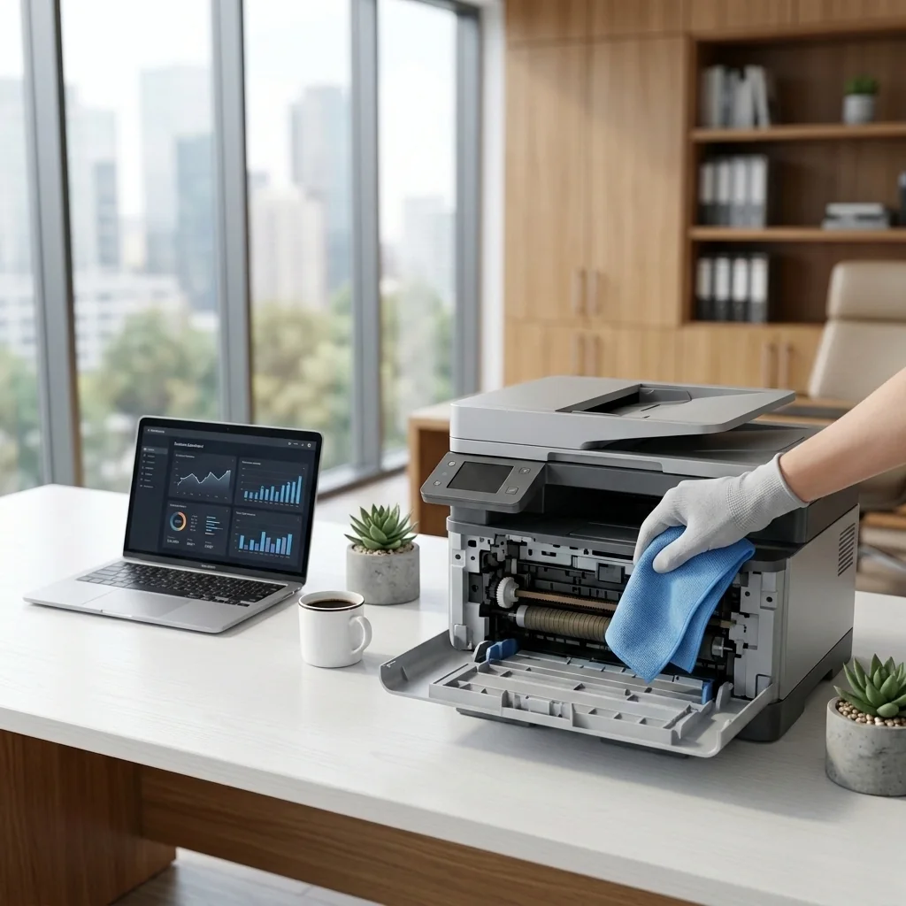 Routine exterior printer cleaning